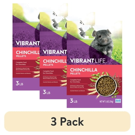 (3 pack) Vibrant Life Chinchilla Diet 3LB