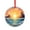 Pattern-1, variant on Christmas Ornament Watercolor Sun Rising Over Hawaii In The Ocean Round Ornament Tropical Palm Trees Beach Sunset Holiday Present Ideas
