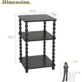 thumbnail image 2 of Side Table, Small End Table with Storage Shelf, Vintage Nightstand Bedside Table for Living Room, Bedroom, Office and Small Spaces (Black), 2 of 14