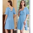thumbnail image 4 of Oudiya Short Sleeve Maternity Nursing Dress Nightgown with Button Labor and Delivery Gown for Hospital S-XXL, 4 of 6