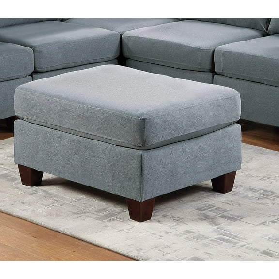 Knubmt Fabric Plush Ottoman for Home, Living Room, Office, Gray