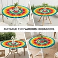 thumbnail image 7 of Rainbow Tie Dye Mandala Pattern Round Fitted Tablecloth with Elastic Edge,Dining Table Cover Waterproof,Outdoor Round Tablecloth for Camping,Dining,Indoor and Outdoor, 7 of 7