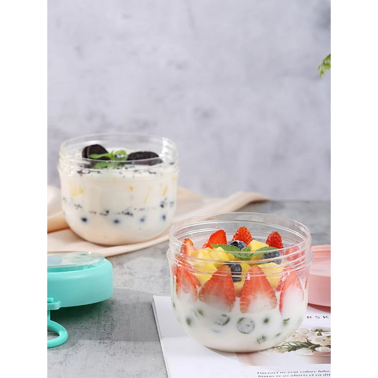 600ML Take and Go Cereal Cup & Spoon Yoghurt Fruit Overnight Oats Food  Container