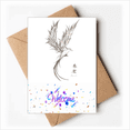 thumbnail image 1 of Rosefinch Sketch Fuying Painting Bird Fushicho Welcome Back Greeting Cards Envelopes Blank, 1 of 3