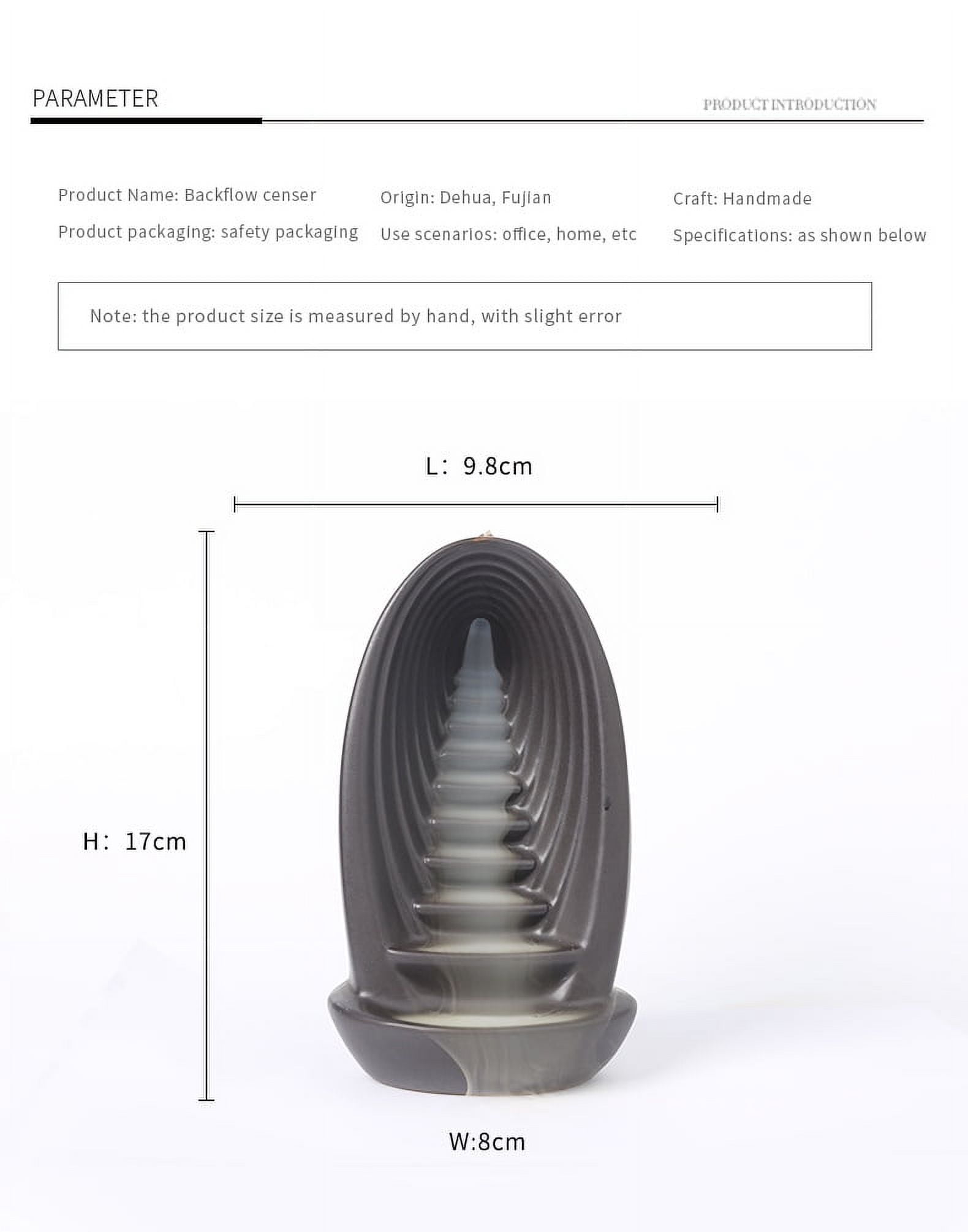 Backflow Incense Burner Flow Backflow Censer Waterfall Incense Burner Incense Stick Holder Fragrance Flowing Smoke Burner for Relaxation Yoga Home Ornament