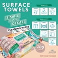 thumbnail image 3 of Juniper CLEAN Single Surface Cleaning Wipes Bleach Free, Thick & Large Dispose, All-Purpose Cleaner for Bathroom, Kitchen, Office, 100 Count Soft Flow, Biodegradable, Juniper Scent, 3 of 4