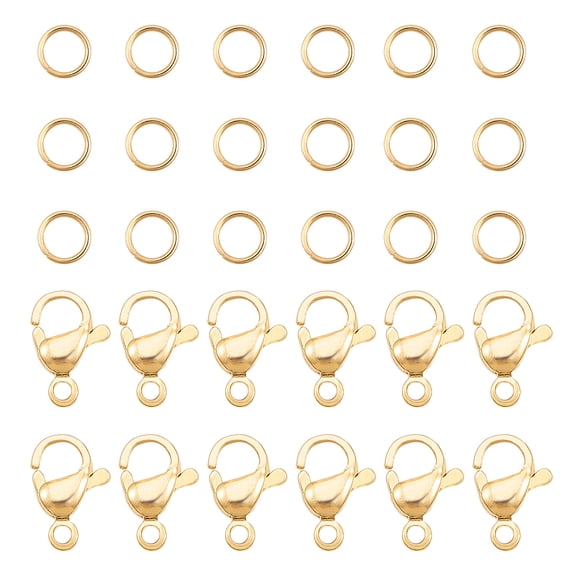 1 Box 120 pcs 4mm 304 Stainless Steel Jump Rings with 60pcs Lobster Claw Clasps for Earring Bracelet Necklace Pendants Jewelry DIY Craft Making Golden