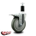 thumbnail image 2 of 5 Inch Gray Poly Swivel 1-3/8 Inch Expanding Stem Caster Total Lock Brake SCC, 2 of 2