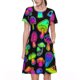 thumbnail image 1 of Disketp Bright Mushrooms para Vestido de Manga Corta para Mujeres, Vestidos de Verano para Mujeres, Casual y Holgado para la Playa, 1 of 6