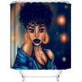 thumbnail image 2 of Afro African American Shower Curtain Set with 12 Hooks, Waterproof Fabric Black Girl Bathroom Curtain, 72x72 Inch,Cute Girl, 2 of 5