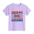 thumbnail image 4 of TOWED22 Boys Girls Graphic 4th of July Shirts Funny American Flag Tshirts Kids Short Sleeve Tees 5-12 Years（Purple,13-14 Y）, 4 of 4