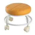 thumbnail image 4 of Ottoman Roulant, Tabouret à Roulettes en Mousse Mémoire Résistant aux Taches pour Intérieur Orange, Beige, Couleur Café, 4 of 8
