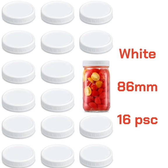 Vruelia 16 Pack Wide Mouth Mason Jar Lids, Storage Caps for Canning Jars,Leak-Proof and Anti-Scratch Resistant Surface