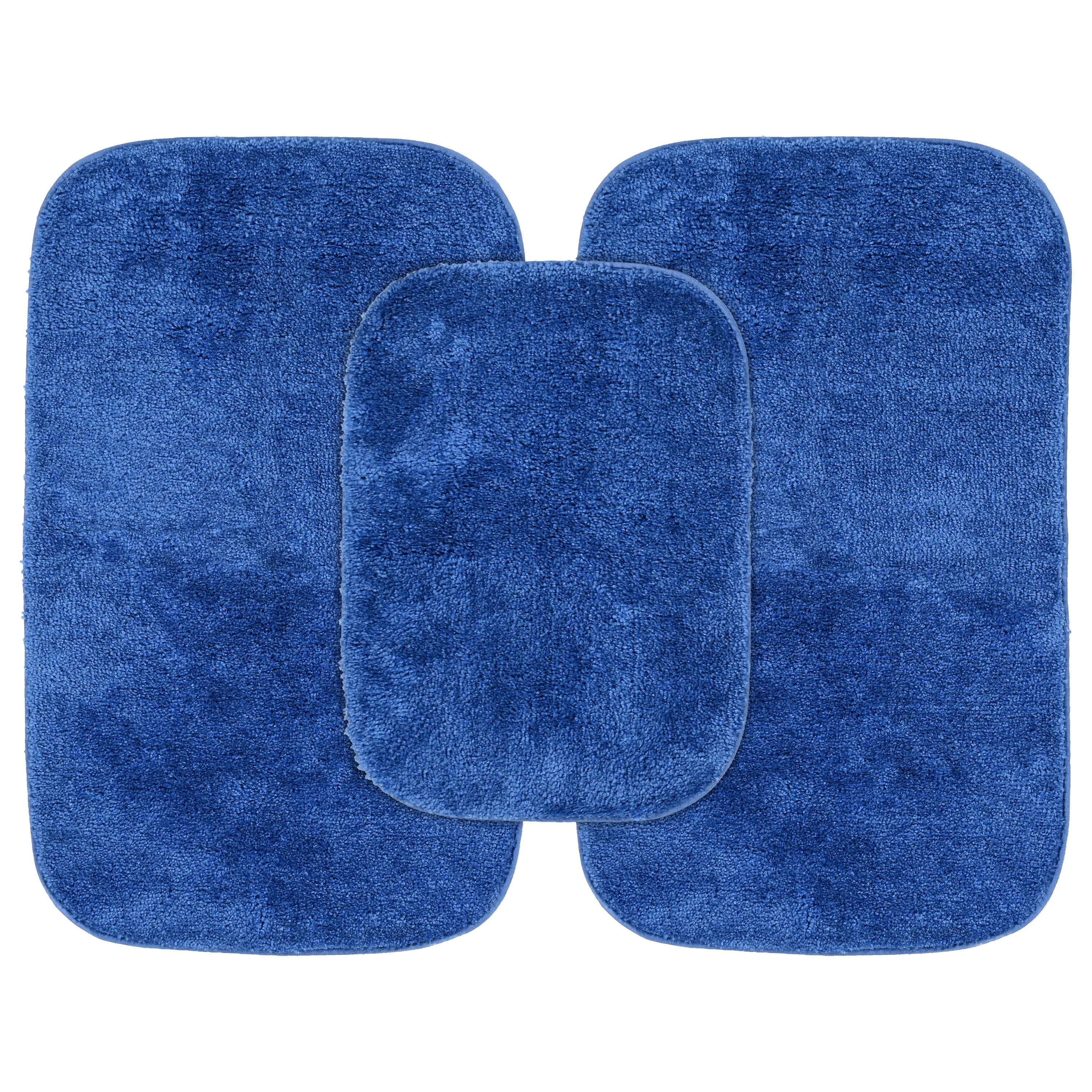 Garland Rug Traditional 3 Piece Nylon Washable Bathroom Rug Set No Lid
