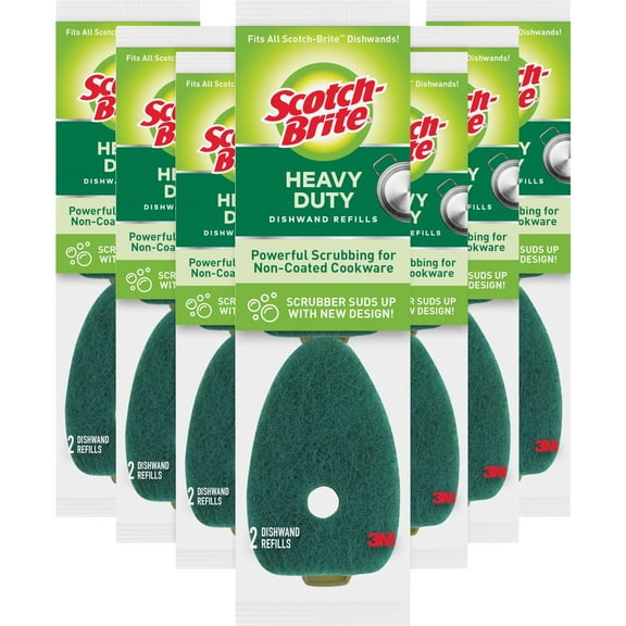 Scotch-Brite Heavy Duty Dishwand Refills - Scrub Refill for Kitchen Cleaning - 14 Refills