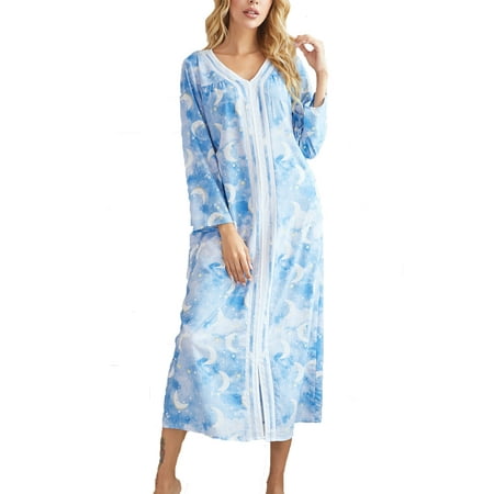 

Long Sleeve Comfy Nightshirt Sleepwear Nightgown Dress Nightdress Ladies Winter Long Sleeve Pajamas Sleepshirt Lace Lounge Wear Home Wear