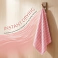thumbnail image 7 of REGALWOVEN Cotton Striped Washcloths - 13" x 13" Soft & Absorbent Face Cloths for Bathroom, Kitchen Pink 6pk, 7 of 7