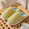 thumbnail image 2 of Slippers for Women Memory Foam Classic Striped Shoes Fuzzy Indoor And Outdoor Casual Anti-Slip Womens Slippers, 2 of 4