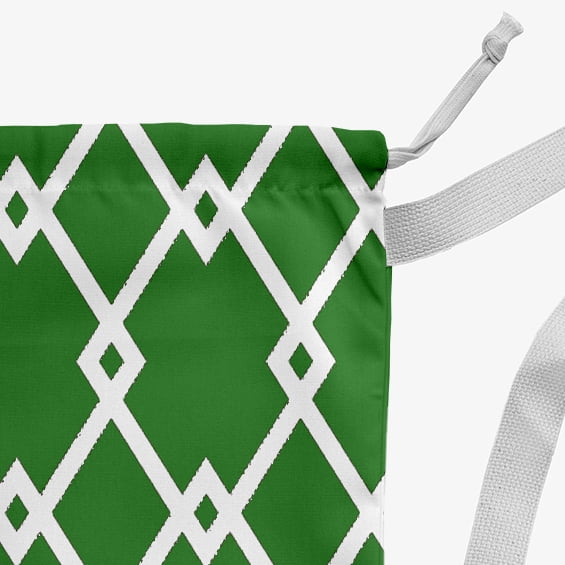 Simply Daisy Geometric 28 x 36 in Green Laundry Bag
