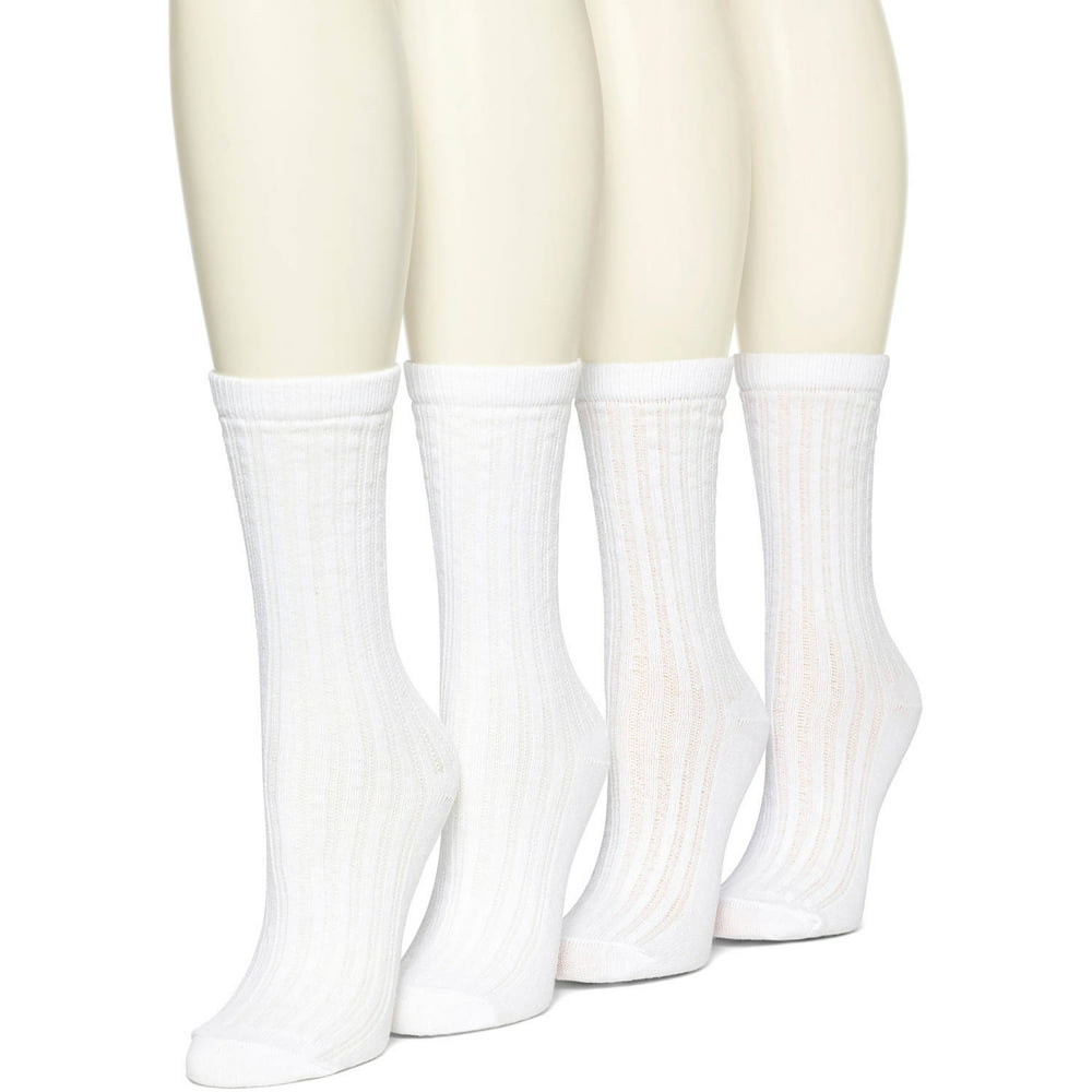 No nonsense Women's Soft & Sensible Rib Crew Socks 6 Pack Walmart