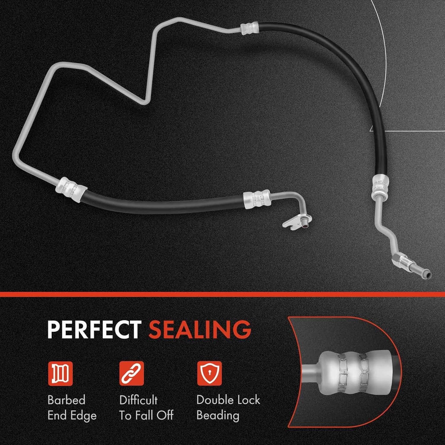 A-Premium Power Steering Pressure Hose Line Assembly Compatible with Honda Civic 1996-2000 & Acura EL 1997-2000, 1.6L SOHC, with O-ring, Pump to Gear/Rack Pinion
