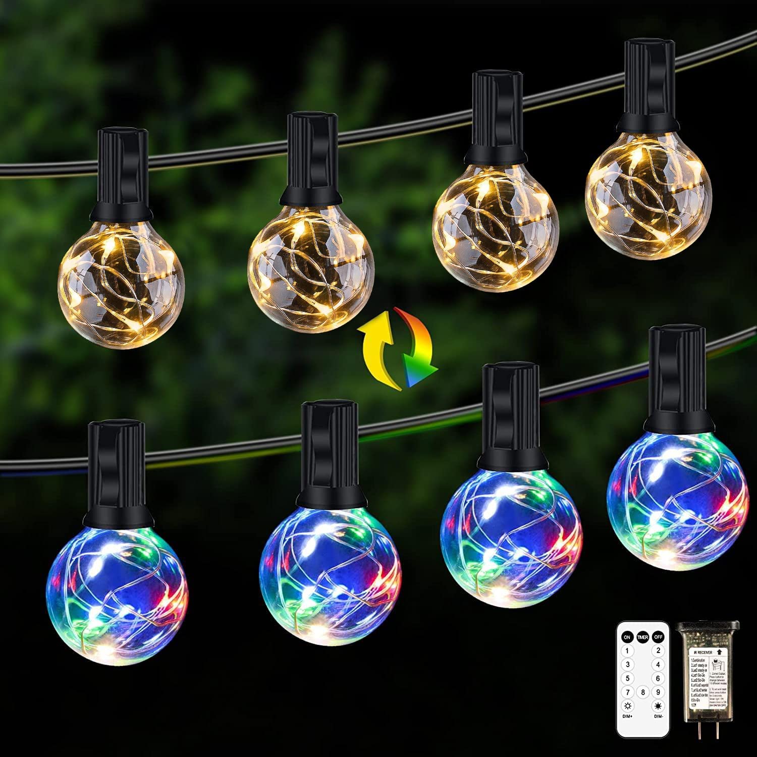 multicolor globe string lights