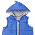 thumbnail image 3 of Baby Solid Color Dinosaur Padded Sleeveless Zipper Hooded Waistcoat, 3 of 6