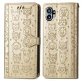 thumbnail image 5 of for Nothing Phone (1) Case, Premium PU Leather Wallet Case [Cat & Dog & Flowers Embossed] Card Slots Kickstand Magnetic Closure Flip Case Cover for Nothing Phone (1),Gold, 5 of 6