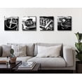 thumbnail image 2 of Black and White Wall Art Vintage Car Posters Decor Mens Bedroom Boys Room Office Paintings Canvas Pictures Framed Ready to Hang 12" W×12" H×4 PCS, 2 of 6