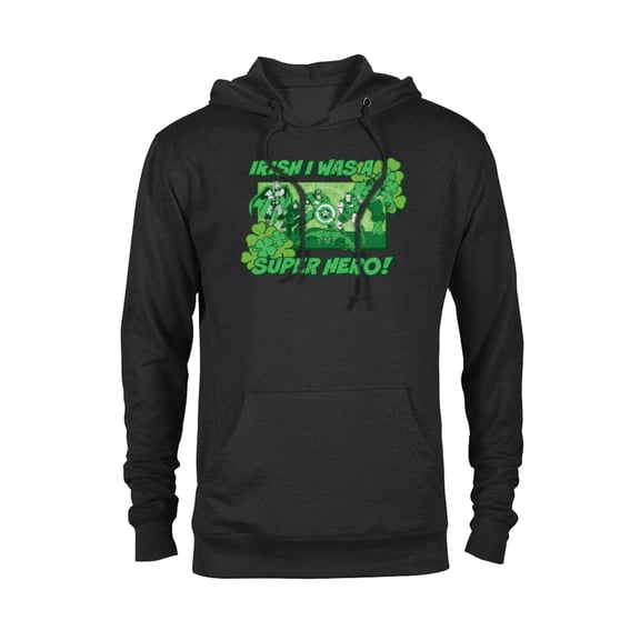 Marvel Avengers Irish I Was a Super Hero St. Patrick’s Day - Pullover Hoodie for Adults - Customized-Black