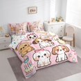 thumbnail image 3 of Castle Fairy Boys Girls Kawaii Dogs Twin Bedding Sets 7-Piece,Cartoon Animal Pets Bedding Comforter Set Microfiber,Happy Birthday Dessert Breathable Sheet Sets,Microfiber Bedroom Decor,Reversible, 3 of 8
