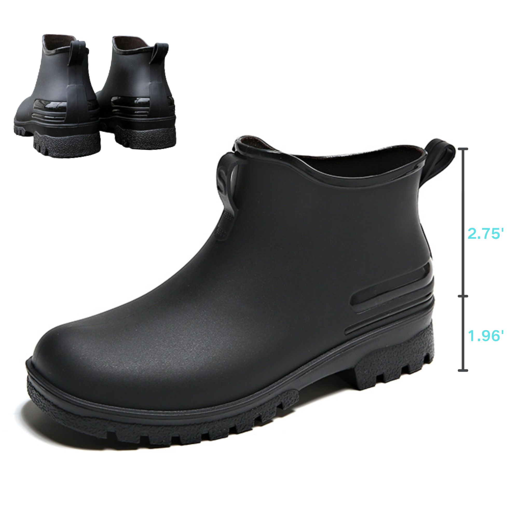 CHICVOMEY Women's Waterproof Chelsea Rain Boots Anti-Slip Work Boots for Gardening Fishing & Outdoor Ankle-Length Traction Sole Boots for Women & Men