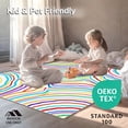 thumbnail image 4 of ODIKA 2'x3' Machine Washable Non-Slip Area Rug, Prismatic Waves Celebration Motif High Traffic Rug with Pad, Red, 702948, 4 of 8