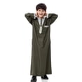 thumbnail image 2 of WEAIXIMIUNG T-Shirts Noirs Garçons Milieu Robes de Mode Pure Longs Pardessus Thobe Blouse Confortable, 2 of 9