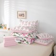 thumbnail image 5 of Homewish Romantic Ribbon Bow Twin Bedding Sets 7-Piece for Kids, Spring Pink Rose Floral Bedding Comforter Set, Kawaii Cartoon Reversible Sheet Sets, Ultra Soft Bedroom Decor, 5 of 7