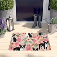 thumbnail image 2 of Pink Boston Terrier and Flower Flannel Non Slip Door Rugs,Washable Door Mats Indoor,Decorative Door Mats,Dirt-Resistant and Absorbent Doormat for Entrance,Bedroom,Kitchen,Bathroom,31.5x17in(80x43cm), 2 of 4