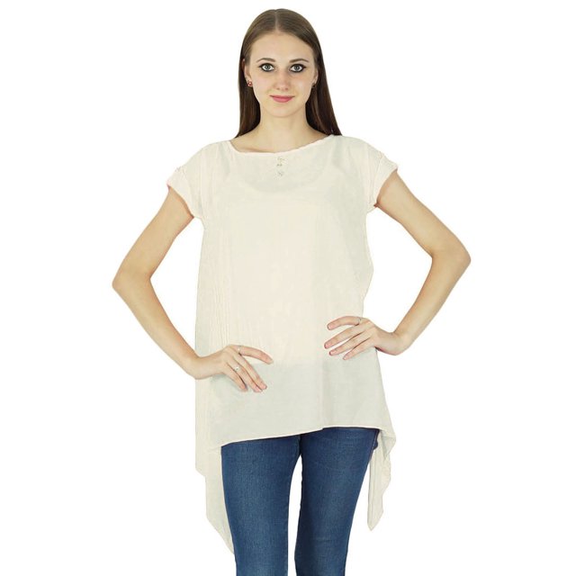 Summer Women Boho Top Short Sleeve Solid Casual Tunic Beach Sundress