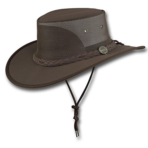 Barmah Hats Canvas Drover Hat 1057BE / 1057KH / 1057BR / 1057BL - Brown - Medium