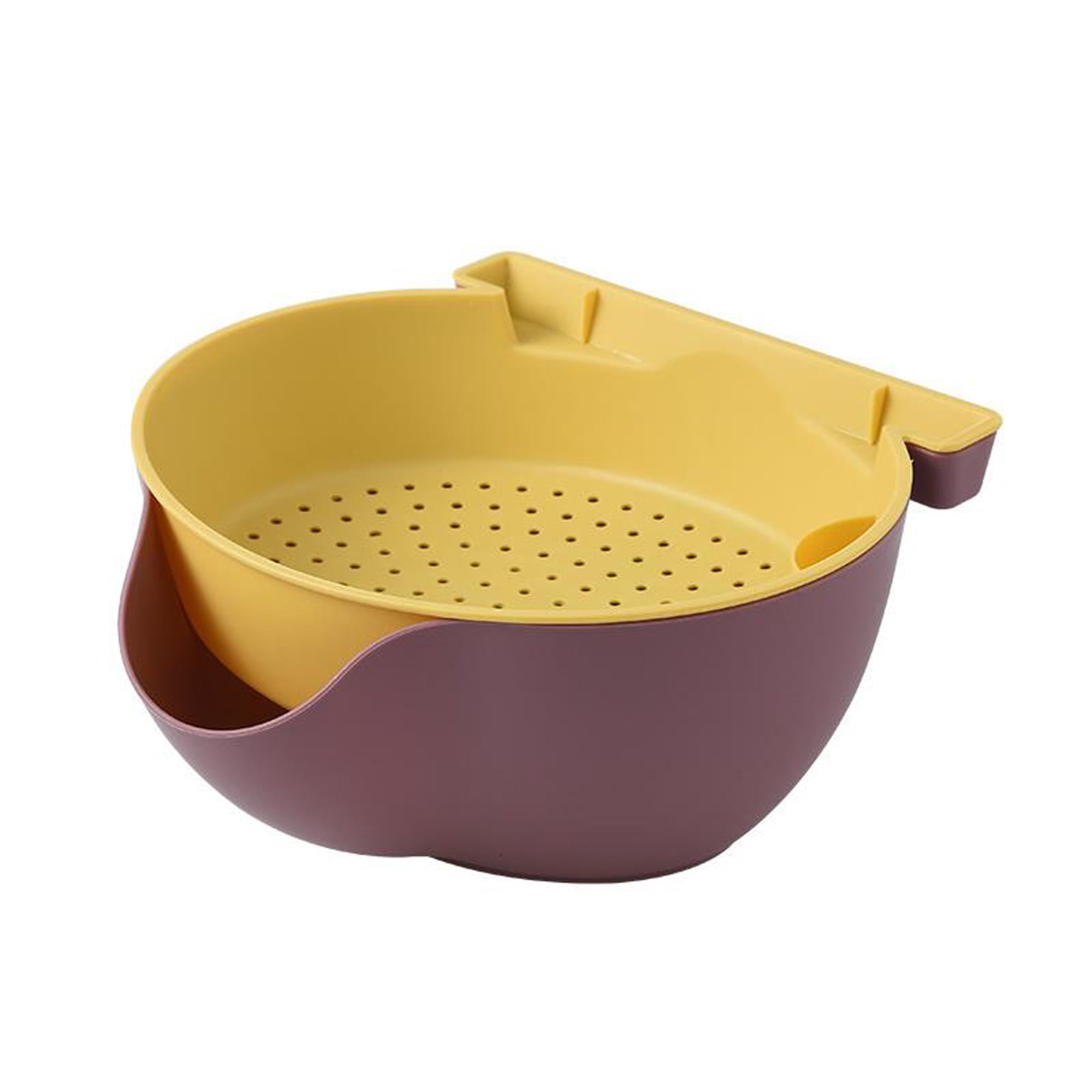 2 in 1 Kitchen Strainer Colander Bowl DualLayer Fruit Bowl Fruit