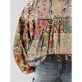 thumbnail image 3 of All Over Print  Floral    None    Floral Print Slit Neck Bubble Sleeve Top  Spring/Summer, 3 of 3