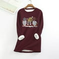 thumbnail image 1 of Vêtements d'Automne pour Femmes et Hiver Mode Décontractée, sous-Couche Chaude en Peluche, Imprimé de Noël, Manches Longues, Col Rond, Tenues pour Femmes en Hiver en Liquidation, 1 of 6
