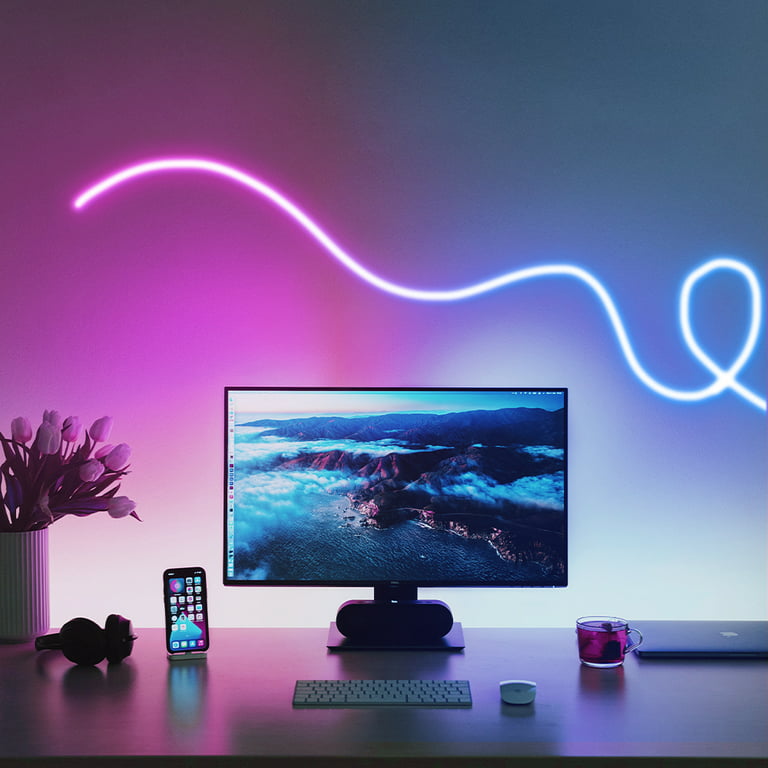 Smart Neon Rope Lights, RGBIC 10ft Neon Lights, App Control Neon Rope  Lights with Music Sync, DIY Design, LED Neon Light Works for Gaming Room  Bedroom
