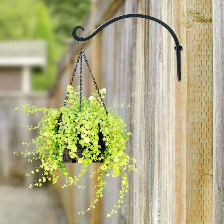 Black Plant Hanger Outdoor: 12-Inch Plant Hooks For Wall Indoor