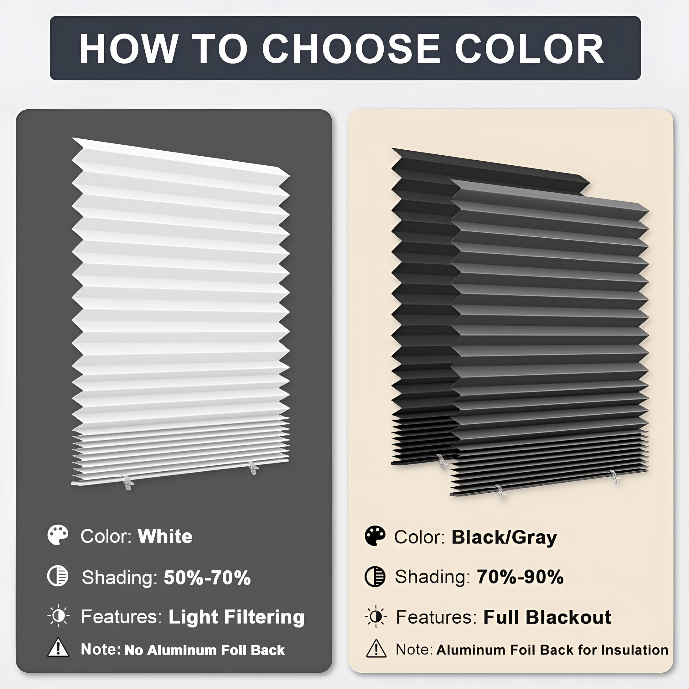 XIBUFE 6 Pack Temporary Paper Blinds for Indoor Windows No Drill,24" W X 59" H Light Filtering Adhesive Pleated Shades for Windows Cordless with 12 Clips,Room Darking Shades for Bedroom,White