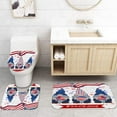 thumbnail image 3 of Juego de 3 cojines de baño con diseño del Día de la Independencia, con funda de inodoro antideslizante y accesorios de decoración para ducha., 3 of 6