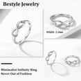 thumbnail image 6 of Simple S925 Sterling Silver Infinity Knot Rings Cubic Zirconia Rings, Nice Cute BFF Friendship Rings, Dainty Eternity Promise Wedding Bands Perfect Every Day Ring, Size 4-12, Words Engavable, 6 of 7