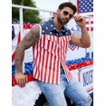 thumbnail image 5 of 250th Anniversary American Flag Denim Vest for Men Sleeveless 4th of July outfits, 5 of 11