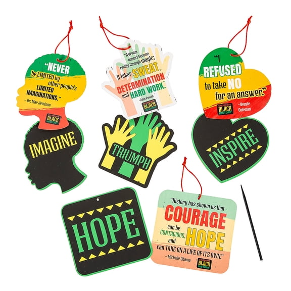 Magic Color Scratch Black History Ornaments - 12 pieces