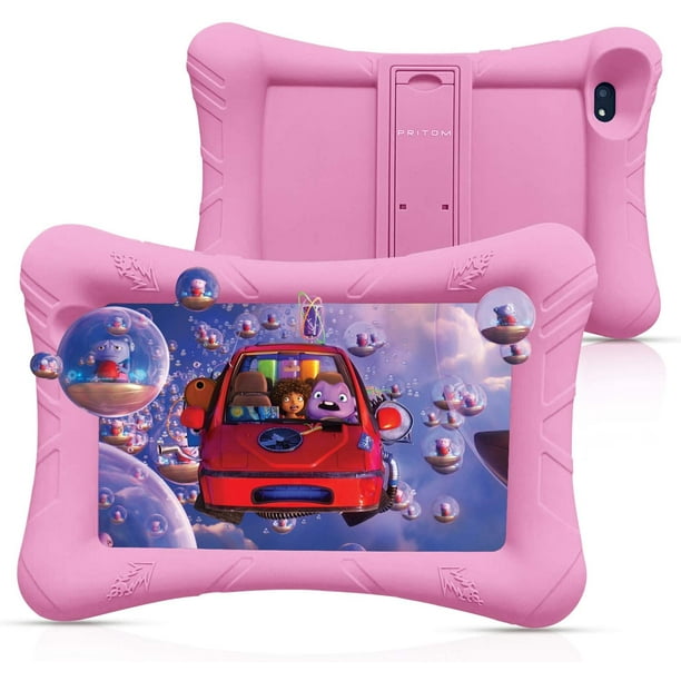 pritom kids tablet 32 gb rom quad core processor hd ips display wifi 7 inch android tablet kid proof with kids tablet case