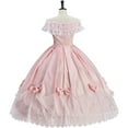 thumbnail image 5 of Women's Pink Victorian Rococo Ball Gown - Deluxe Off-Shoulder Historical Elegance Civil War Southern Belle Dress, 5 of 7